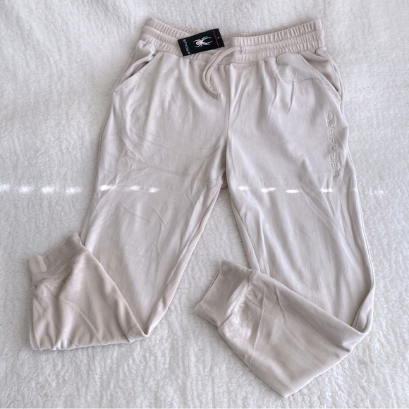 Spyder Women's Cozy Soft Velvet Fleece Jogger, 2 side pockets, Cream, Size M - Picture 1 of 5